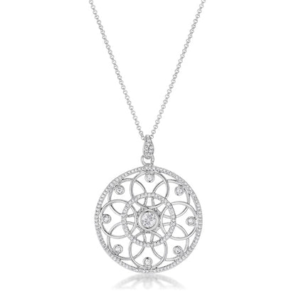 Avera 1.4 Ct Pendant Necklace With Interlocking Circles And Cubic Zirconia by Avera Group
