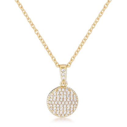 Avera Radiant CZ Disk Pendant Necklace in Pink by Avera Group