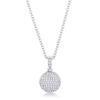 Avera Radiant CZ Disk Pendant Necklace in Pink by Avera Group