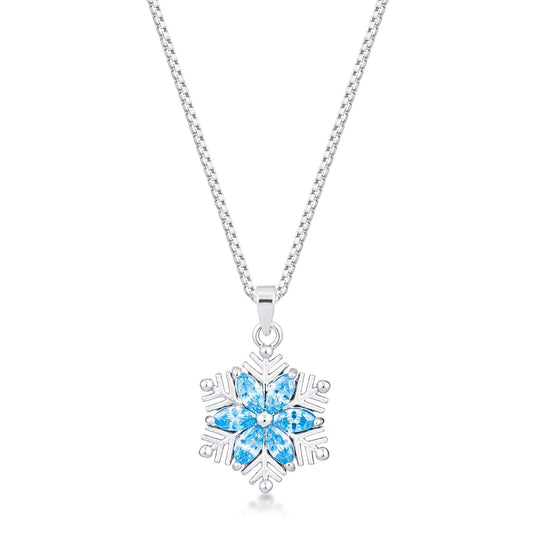 Avera Brilliant Marquise Snowflake Pendant in Sterling Silver by Avera Group