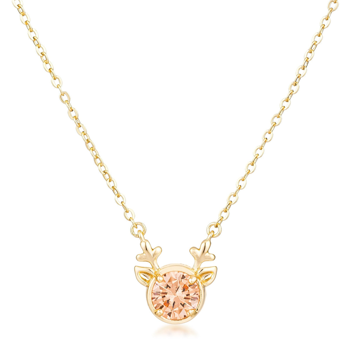 Avera Reversible Cubic Zirconia Reindeer Pendant Necklace by Avera Group