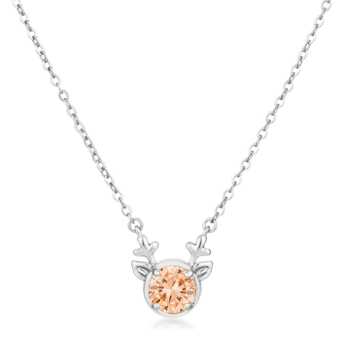 Avera Reversible Cubic Zirconia Reindeer Pendant Necklace by Avera Group