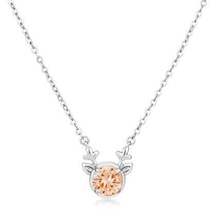 Avera Reversible Cubic Zirconia Reindeer Pendant Necklace by Avera Group