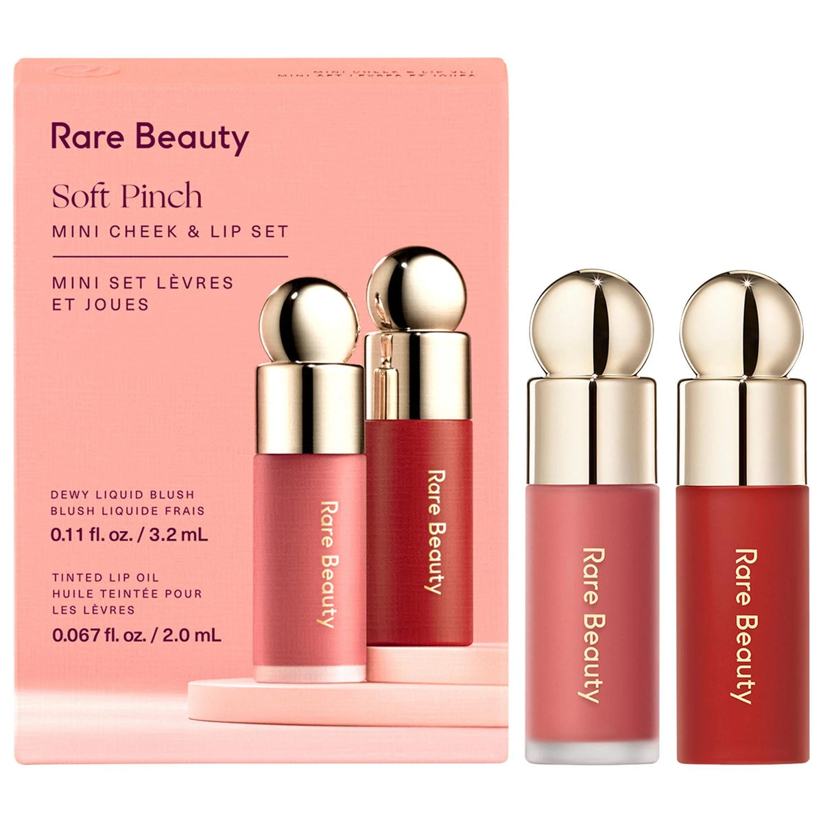 Soft Pinch: Mini Liquid Blush & Lip Oil Set - Vegan, Cruelty-Free Cosmetics, Natural Lip Tint & Hydrating Jojoba Oil - Perfect Travel Size Makeup by Beauty Care Bag