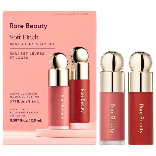 Soft Pinch: Mini Liquid Blush & Lip Oil Set - Vegan, Cruelty-Free Cosmetics, Natural Lip Tint & Hydrating Jojoba Oil - Perfect Travel Size Makeup by Beauty Care Bag