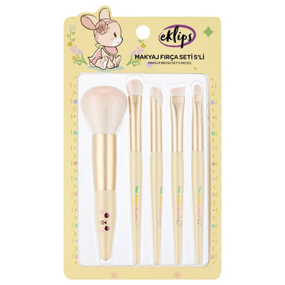 Eklips 5-Piece Makeup Brush Set for Flawless Application by Beauty Care Bag