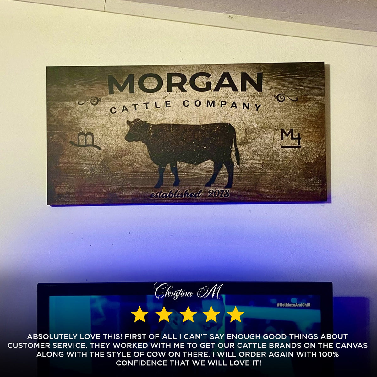 Cattle Company Sign by Tailored Canvases