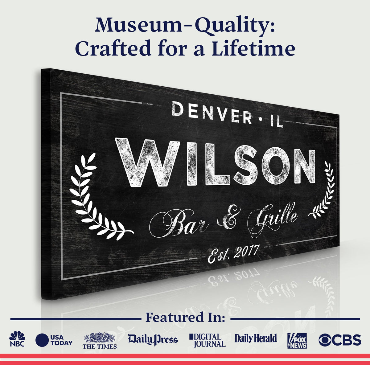 Bar and Grill Sign IV by Tailored Canvases
