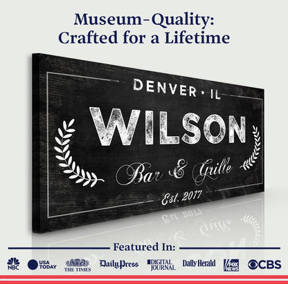 Bar and Grill Sign IV by Tailored Canvases