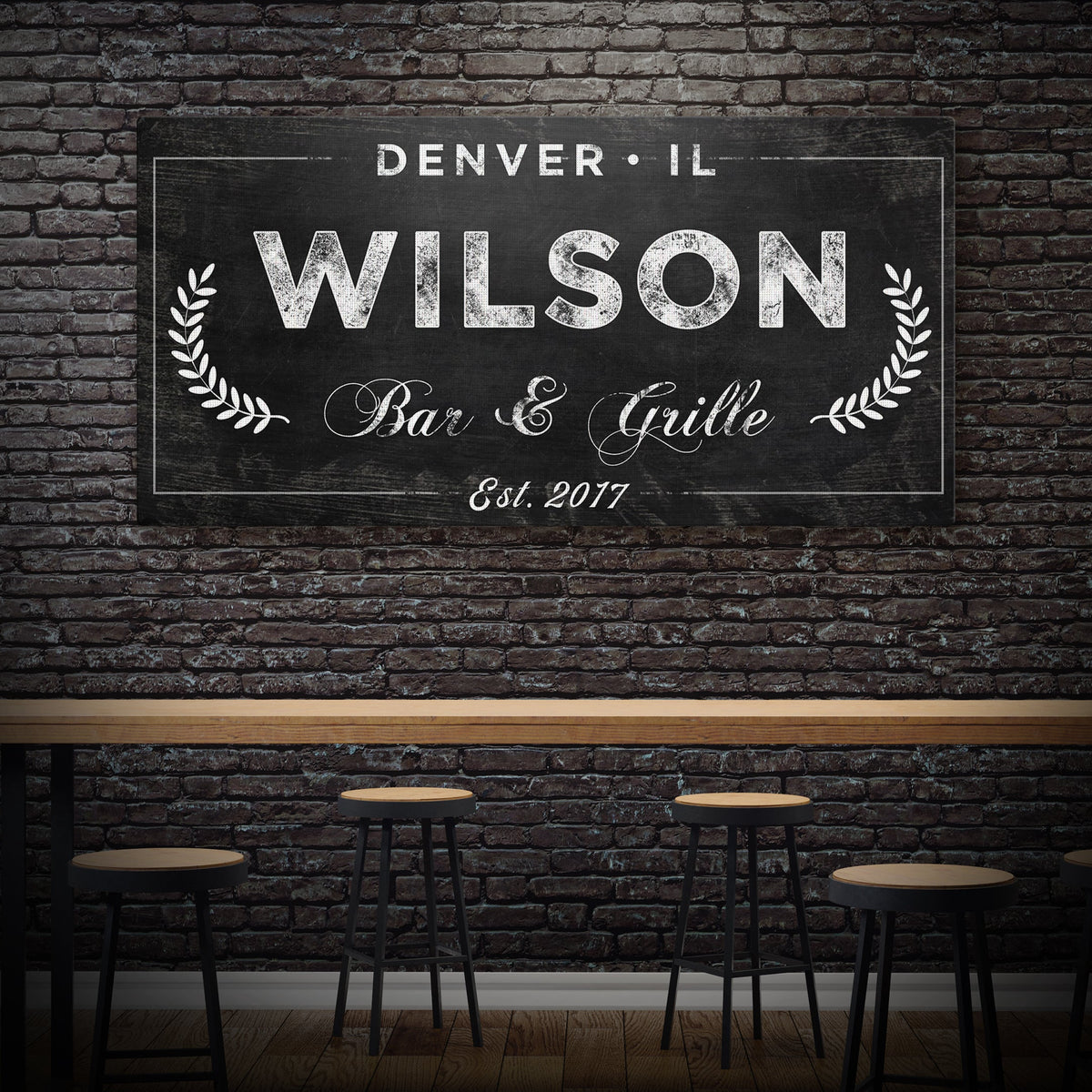 Bar and Grill Sign IV by Tailored Canvases