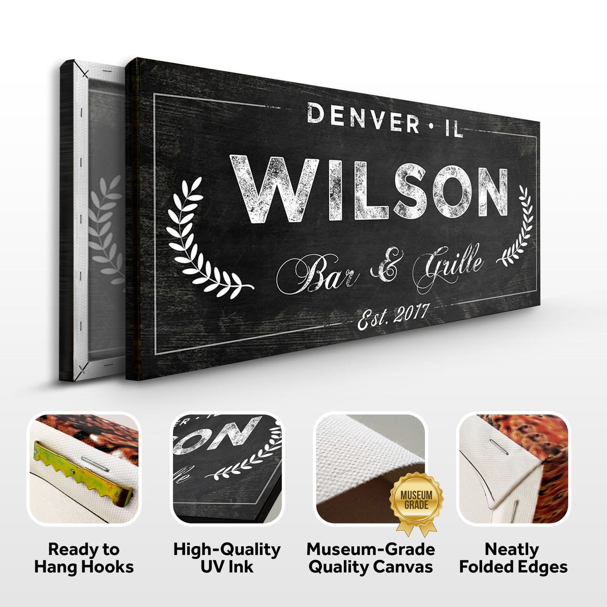 Bar and Grill Sign IV by Tailored Canvases