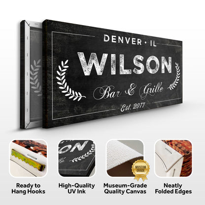 Bar and Grill Sign IV by Tailored Canvases
