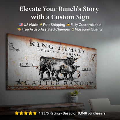 Cattle Ranch Sign by Tailored Canvases