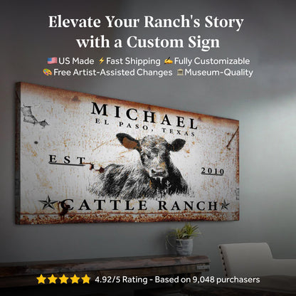 Cattle Ranch Sign by Tailored Canvases