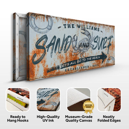 Sand And Surf Sign V by Tailored Canvases