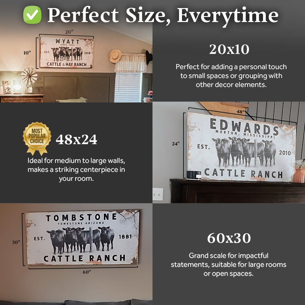 Cattle Ranch Rustic Sign by Tailored Canvases
