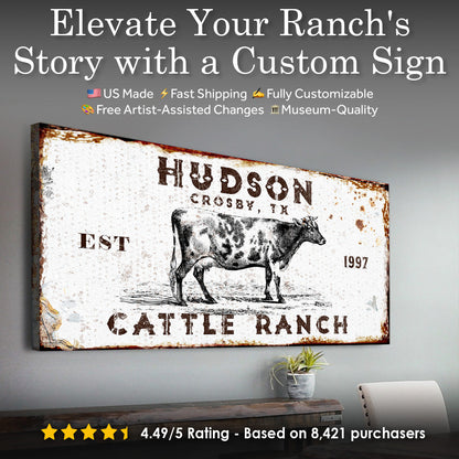 Cattle Ranch Rustic Sign by Tailored Canvases