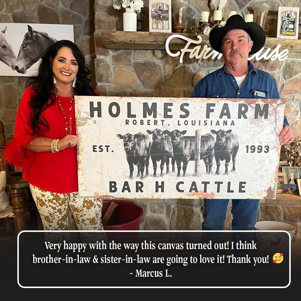 Cattle Ranch Rustic Sign by Tailored Canvases