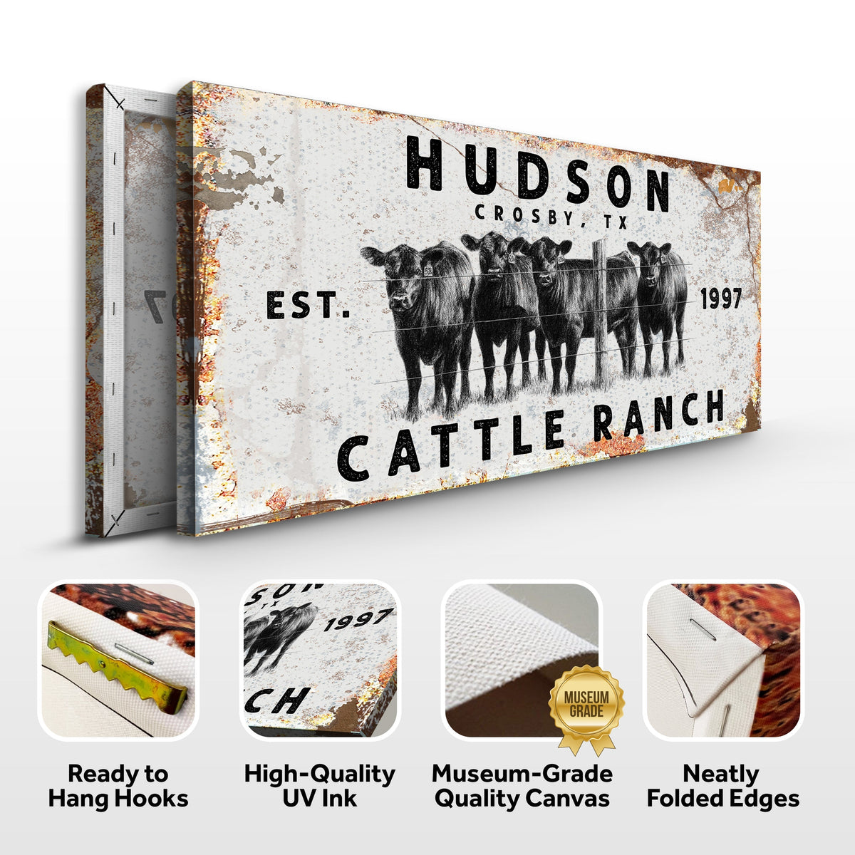 Cattle Ranch Rustic Sign by Tailored Canvases