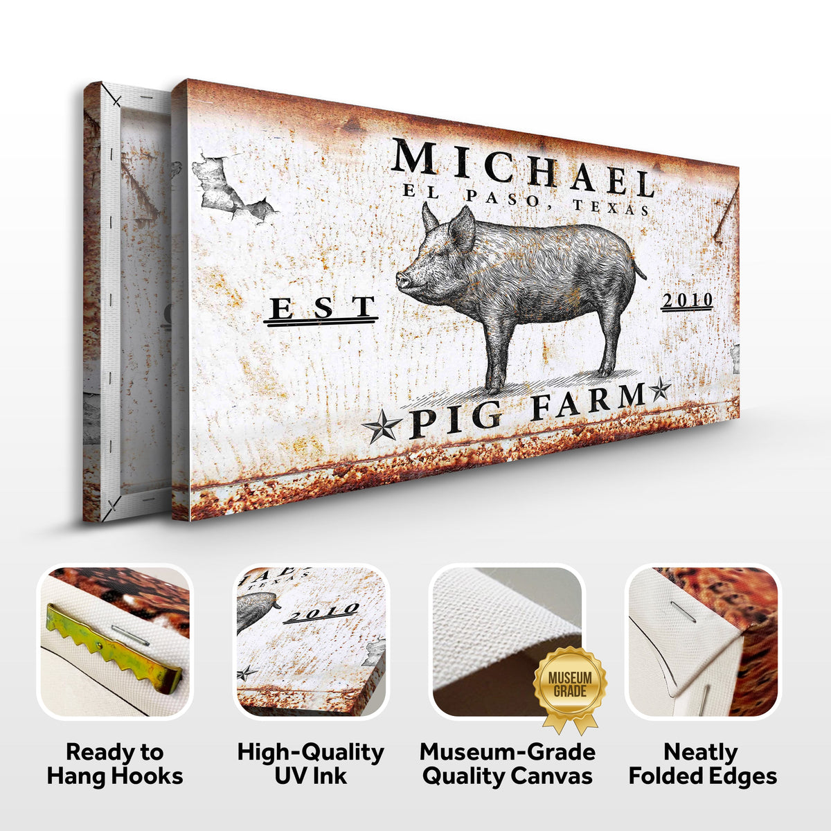 Pig Farm Sign by Tailored Canvases