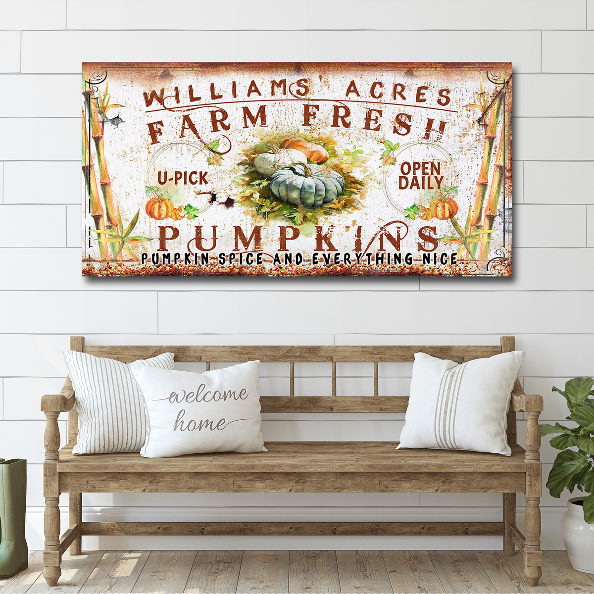 Farm Fresh Pumpkins Sign by Tailored Canvases