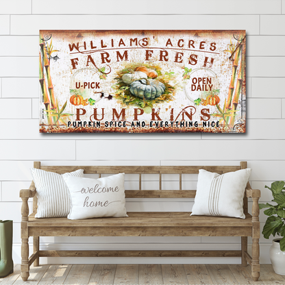 Farm Fresh Pumpkins Sign by Tailored Canvases