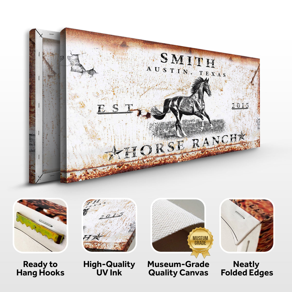 Rustic Horse Ranch Sign by Tailored Canvases
