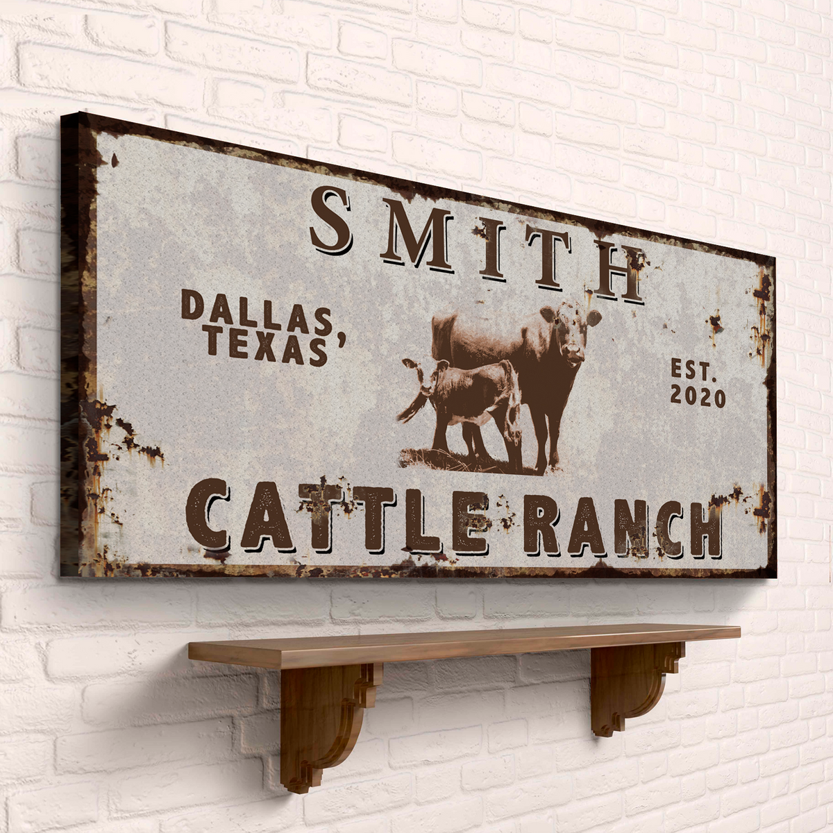 Angus Cattle Ranch Sign by Tailored Canvases