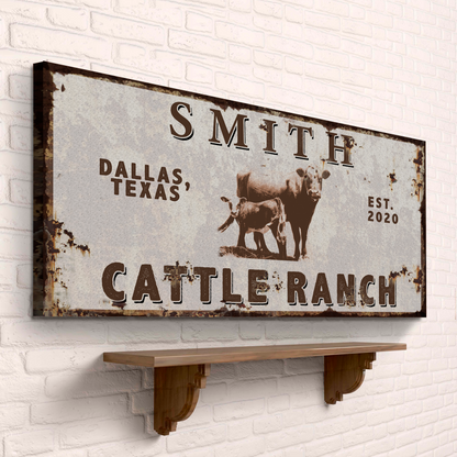 Angus Cattle Ranch Sign by Tailored Canvases