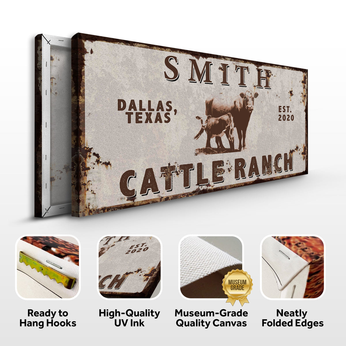Angus Cattle Ranch Sign by Tailored Canvases