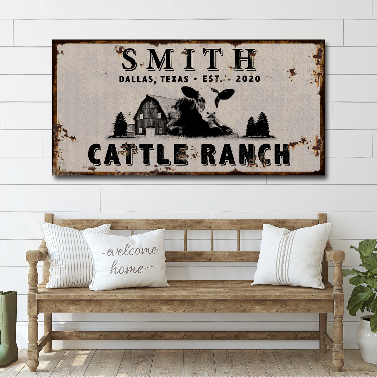 Angus Cattle Ranch Sign by Tailored Canvases