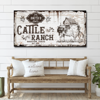 Vintage Cattle Ranch Sign by Tailored Canvases