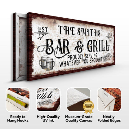 Personalized Bar and Grill Sign by Tailored Canvases