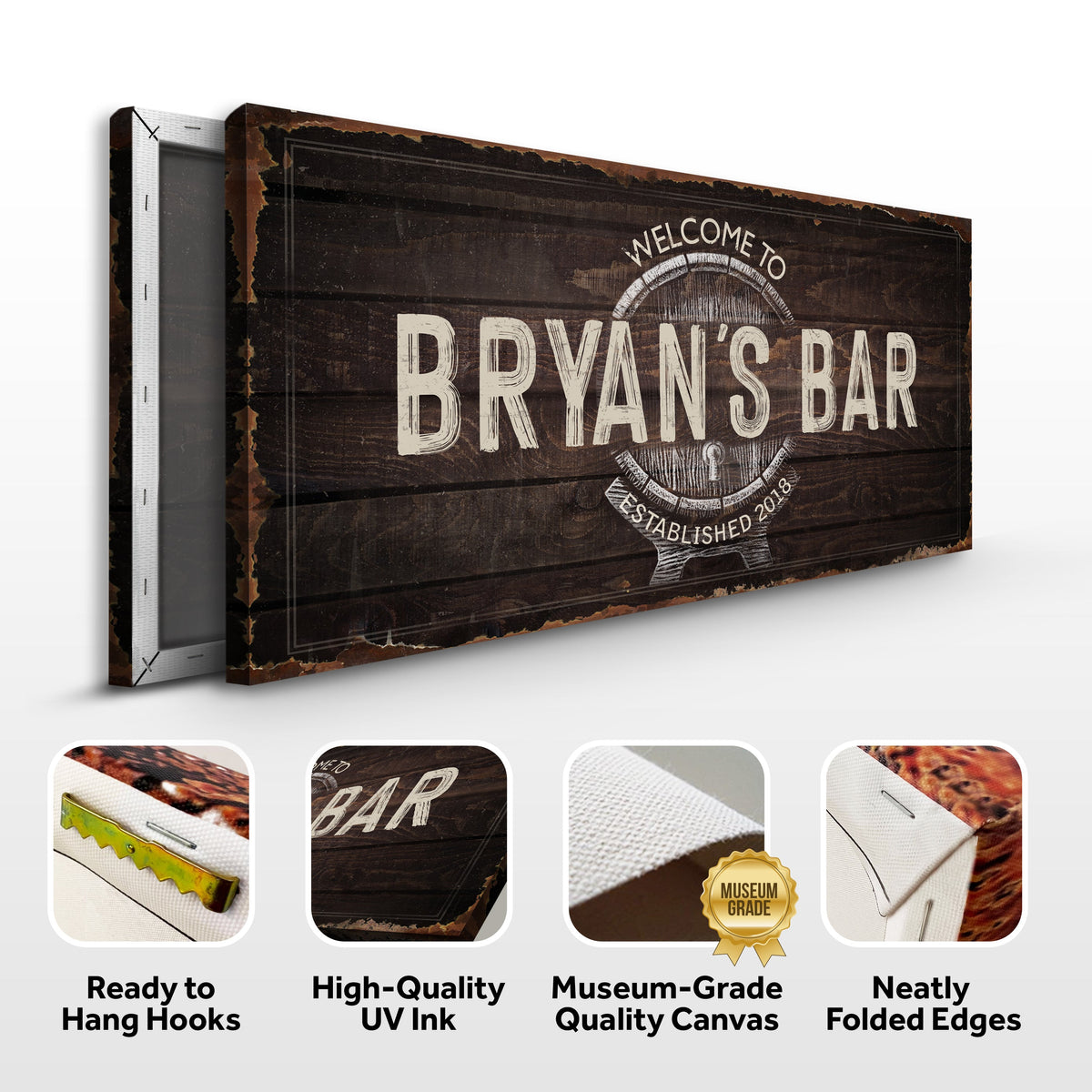 Beer Barrel Bar Sign by Tailored Canvases