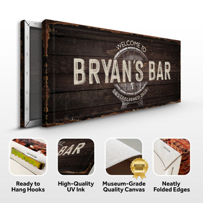 Beer Barrel Bar Sign by Tailored Canvases