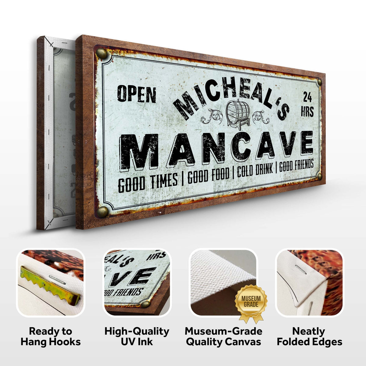 Man Cave Sign by Tailored Canvases