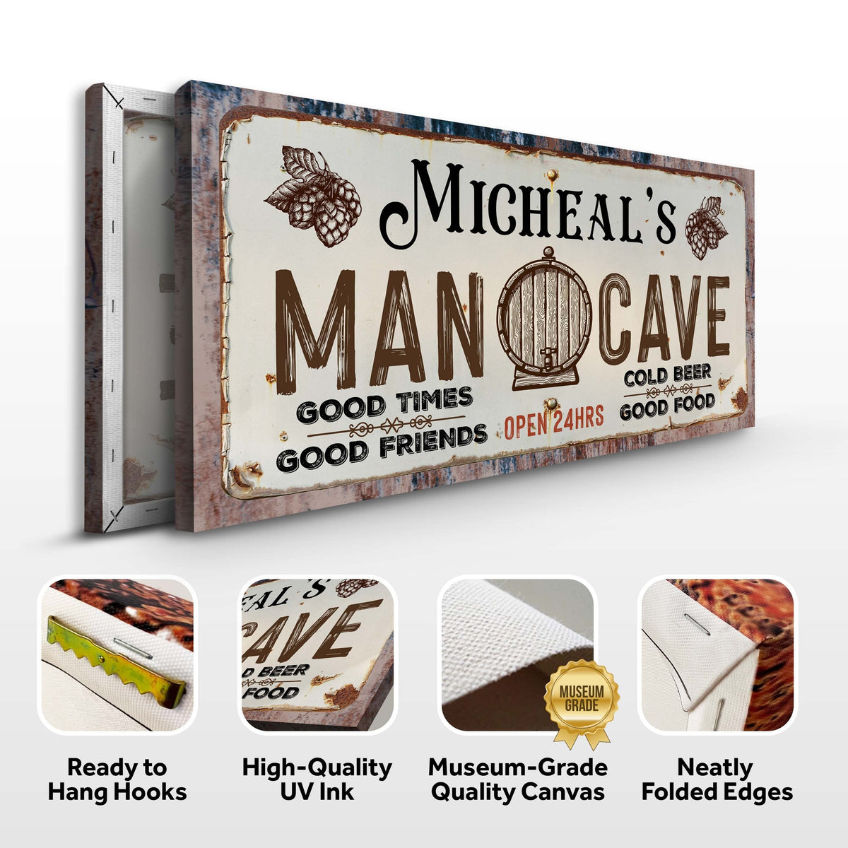 Man Cave Sign III by Tailored Canvases