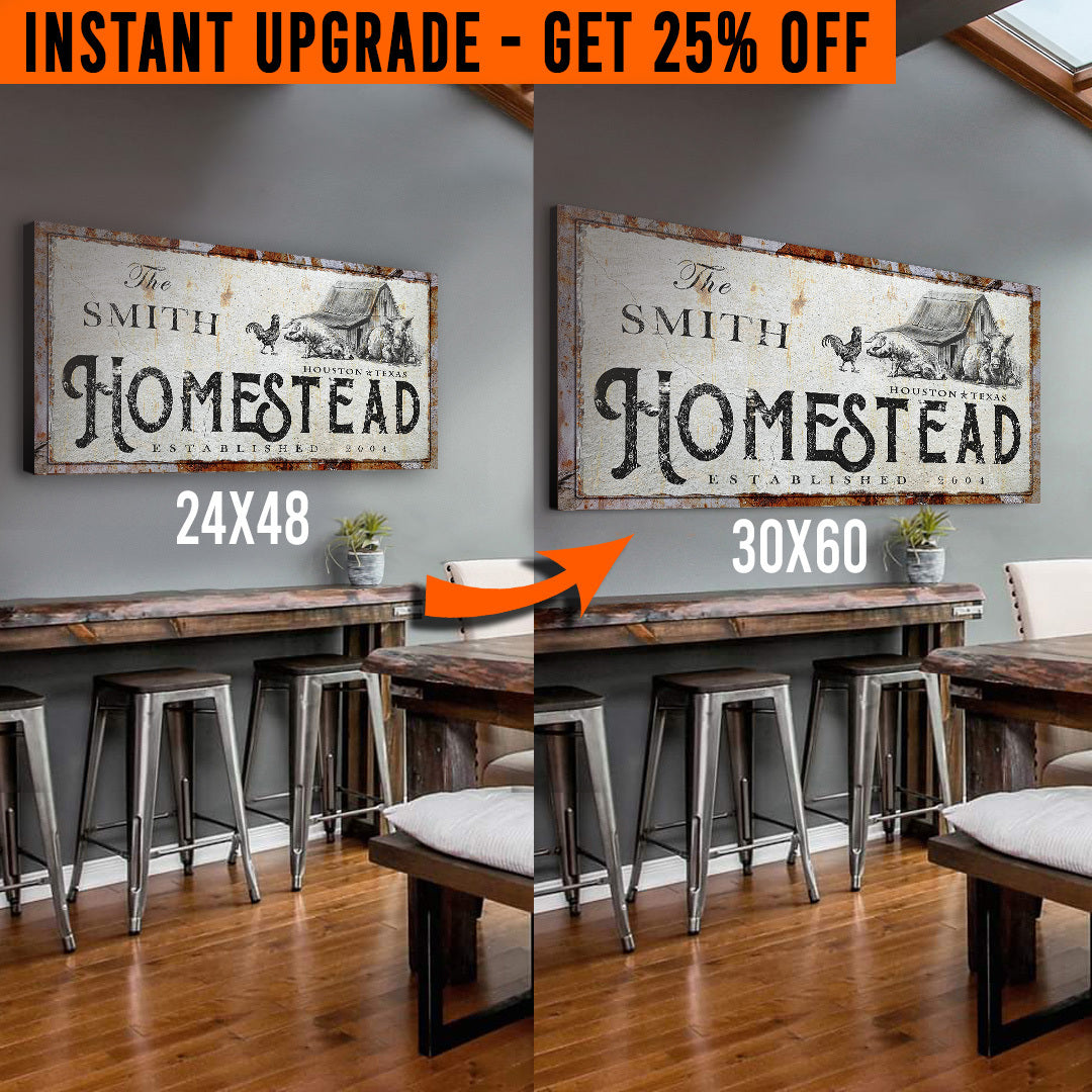 Upgrade Your 20x10 Inches 'Homestead' (Style 1) Canvas To 48x24 Inches by Tailored Canvases