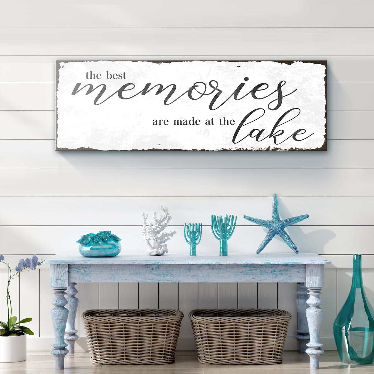 Best Memories At The Lake Sign by Tailored Canvases