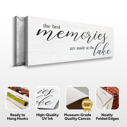 Best Memories At The Lake Sign by Tailored Canvases