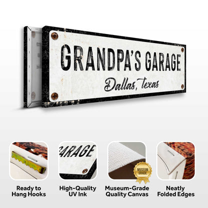 Grandpa's Garage Sign by Tailored Canvases