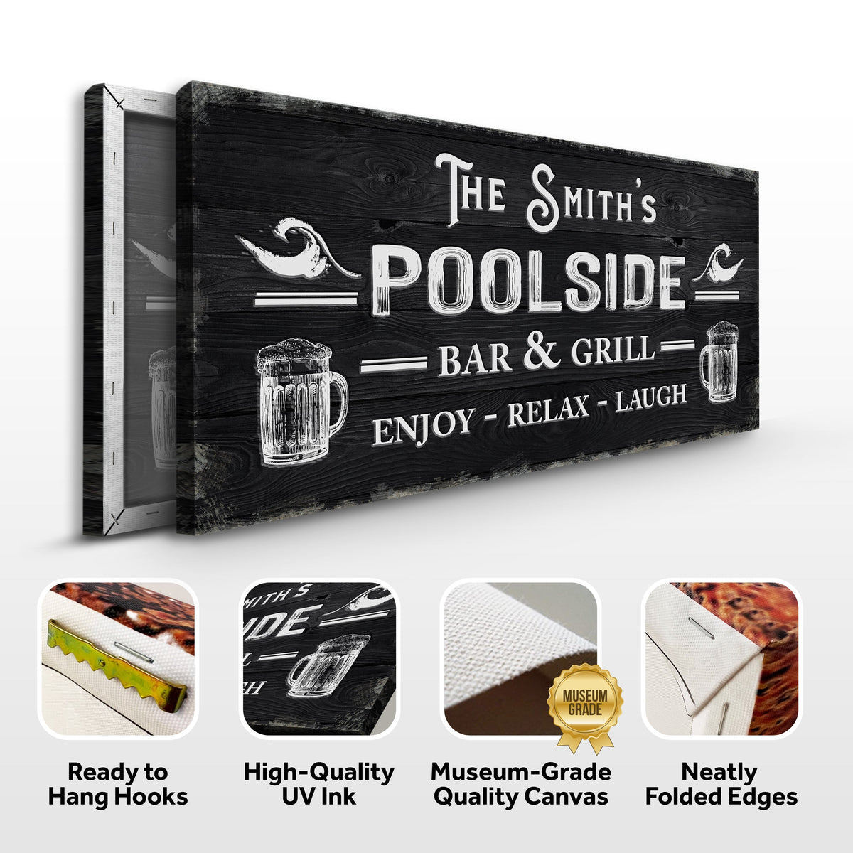 Personalized Poolside Bar And Grill Sign III by Tailored Canvases
