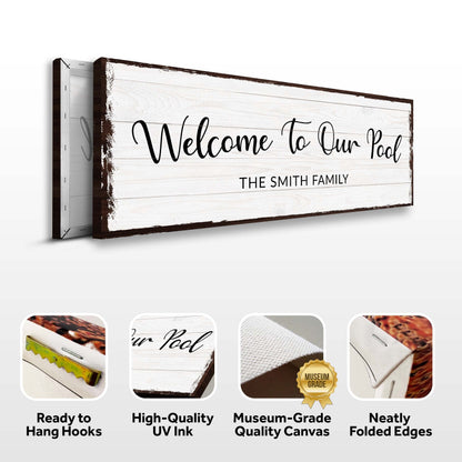 Welcome To Our Pool Sign by Tailored Canvases
