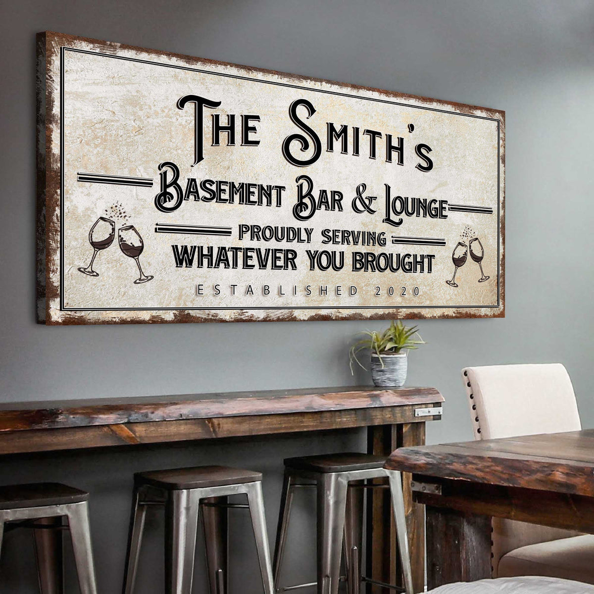 Basement Bar And Lounge Sign by Tailored Canvases