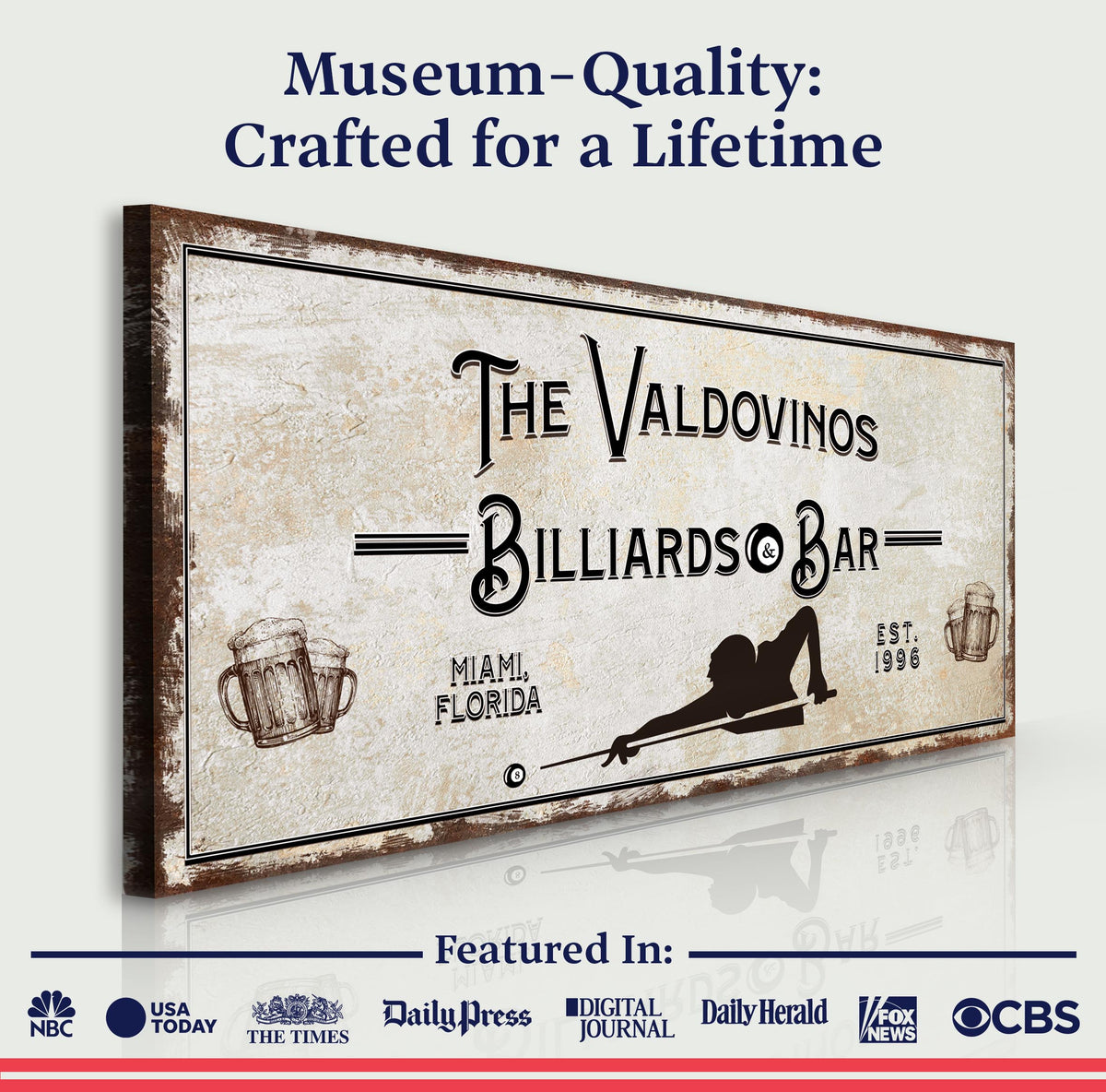 Billiards And Bar Sign II by Tailored Canvases