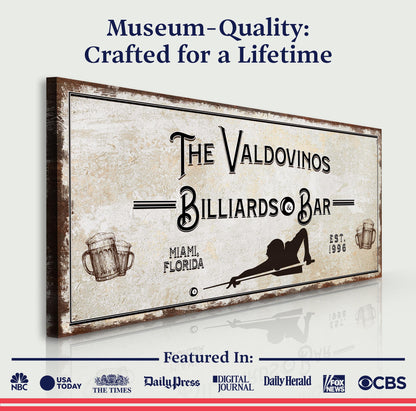 Billiards And Bar Sign II by Tailored Canvases