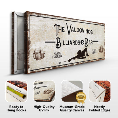 Billiards And Bar Sign II by Tailored Canvases