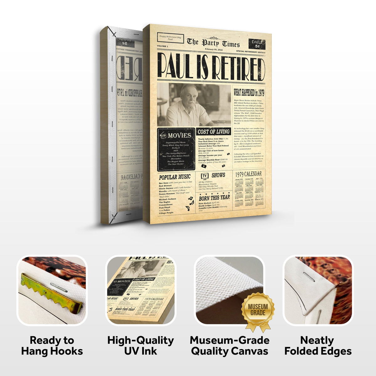 Newspaper Retirement Gift Sign by Tailored Canvases