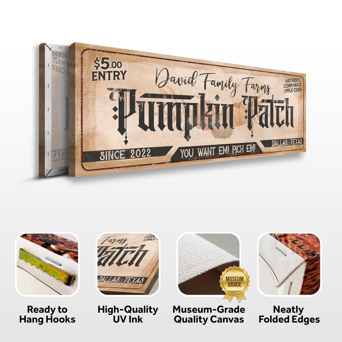 Family Farms Pumpkin Patch Sign II by Tailored Canvases