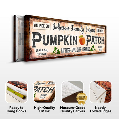 Family Farms Pumpkin Patch Sign by Tailored Canvases